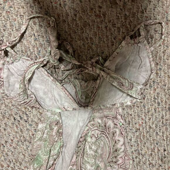 NWT ASOS Paisley Plunge Green Beach Cut Out Bikini Mini Dress- Size 10 - Picture 7 of 7